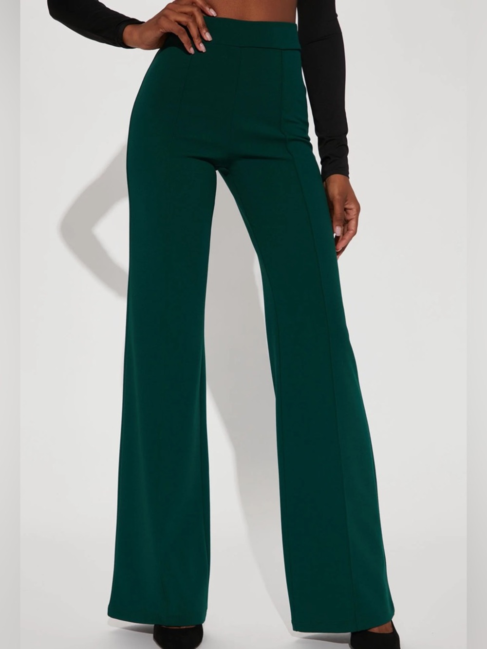 Fashion Nova Victoria High Waisted Dress Pant Hunter Green